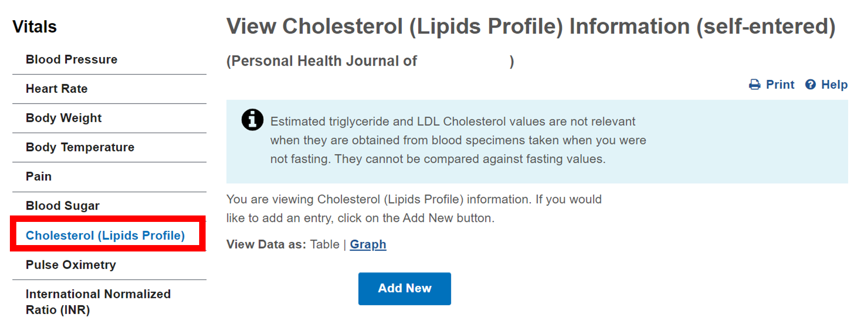 Track Your Cholesterol In My HealtheVet - My HealtheVet - My HealtheVet